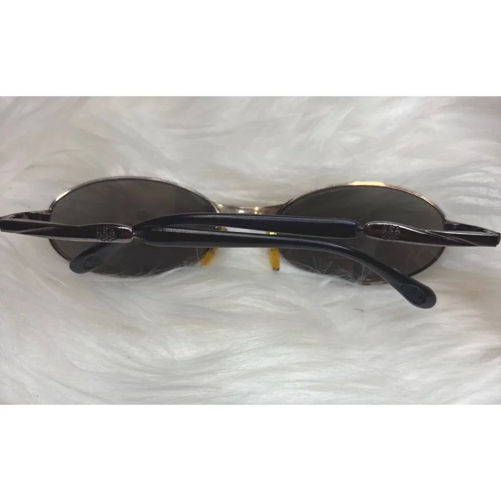 Vtg USA Olympics Rings Sunglasses Oval Black Metal Frame Collectable Preowned